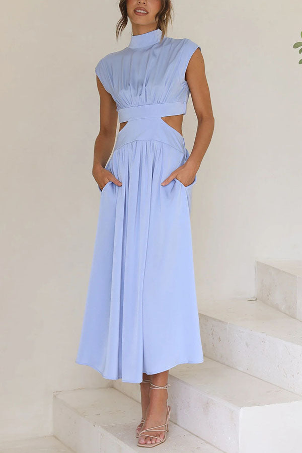 Quincy – Rochie Midi cu Decupaj și Buzunare