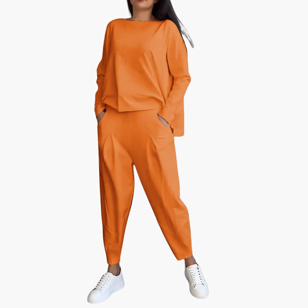 Diane – Set de două piese confortabil cu guler rotund
