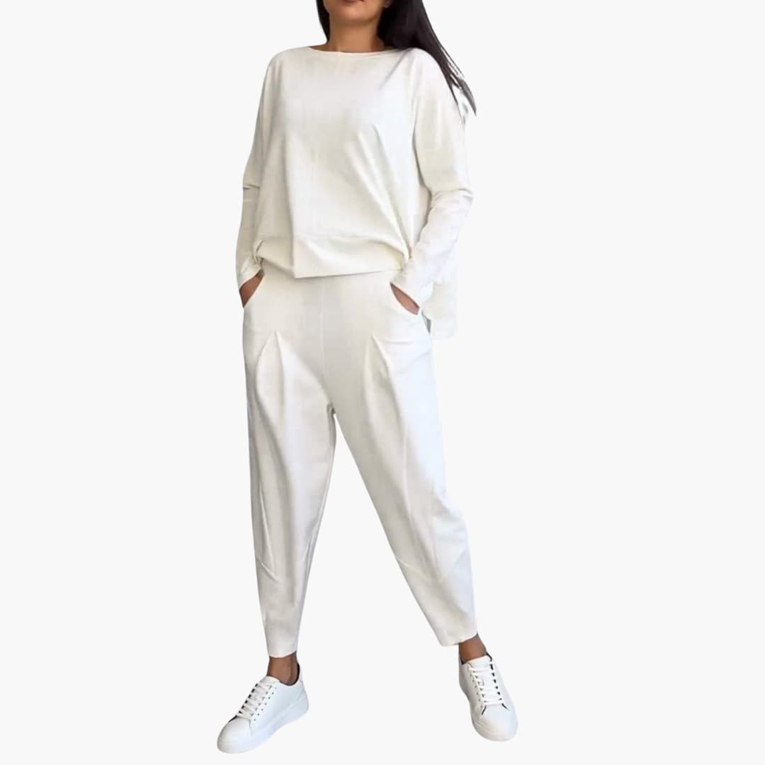 Diane – Set de două piese confortabil cu guler rotund