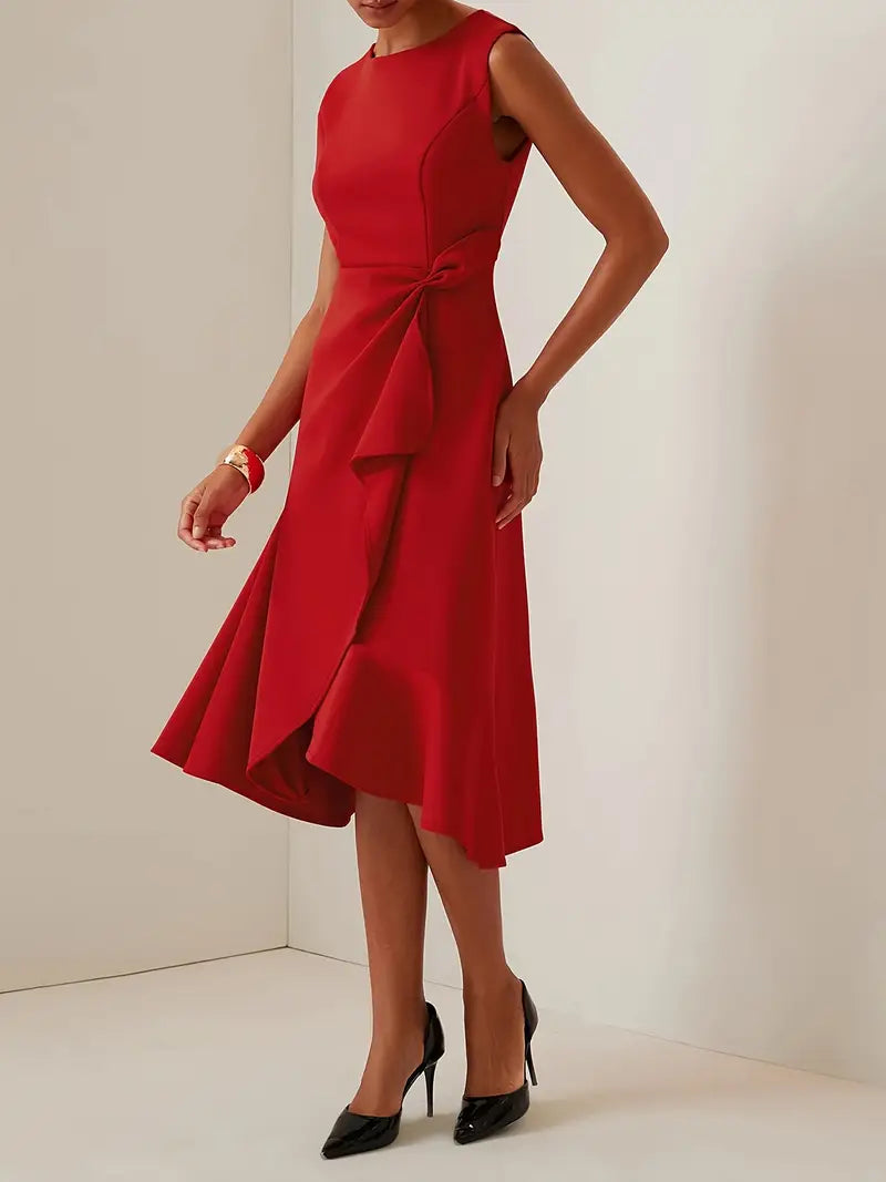 Sonia - Rochie midi asimetrică drapată