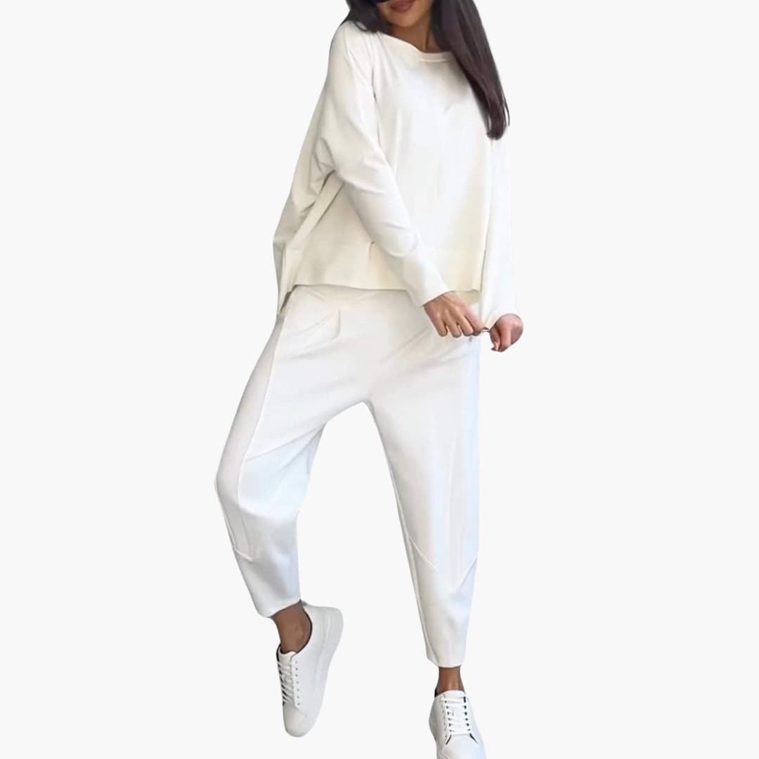 Diane – Set de două piese confortabil cu guler rotund