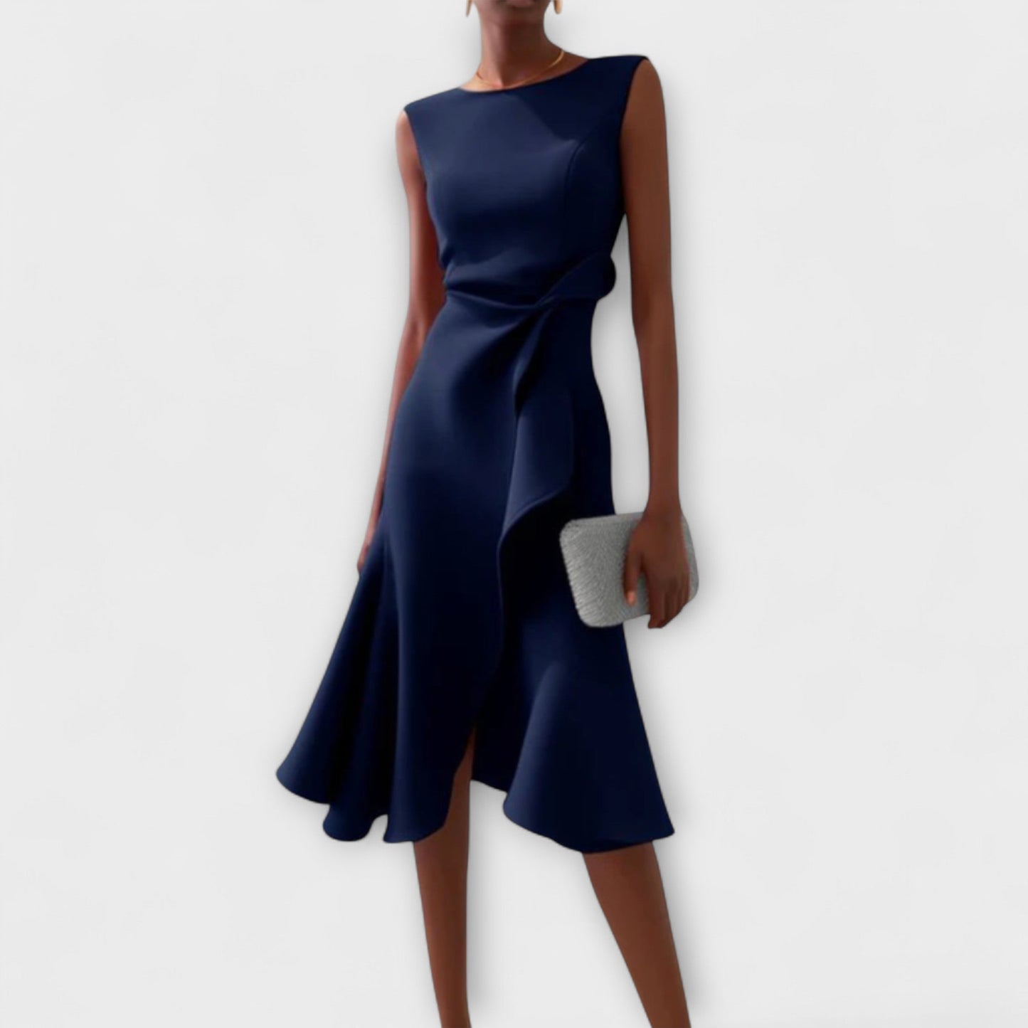 Sonia - Rochie midi asimetrică drapată