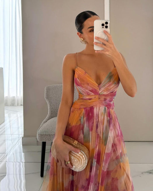 Liepa – Rochie fascinantă cu imprimeuri de flori lungi