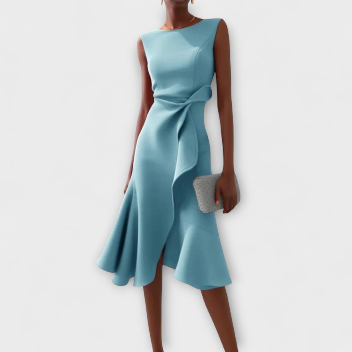 Sonia - Rochie midi asimetrică drapată