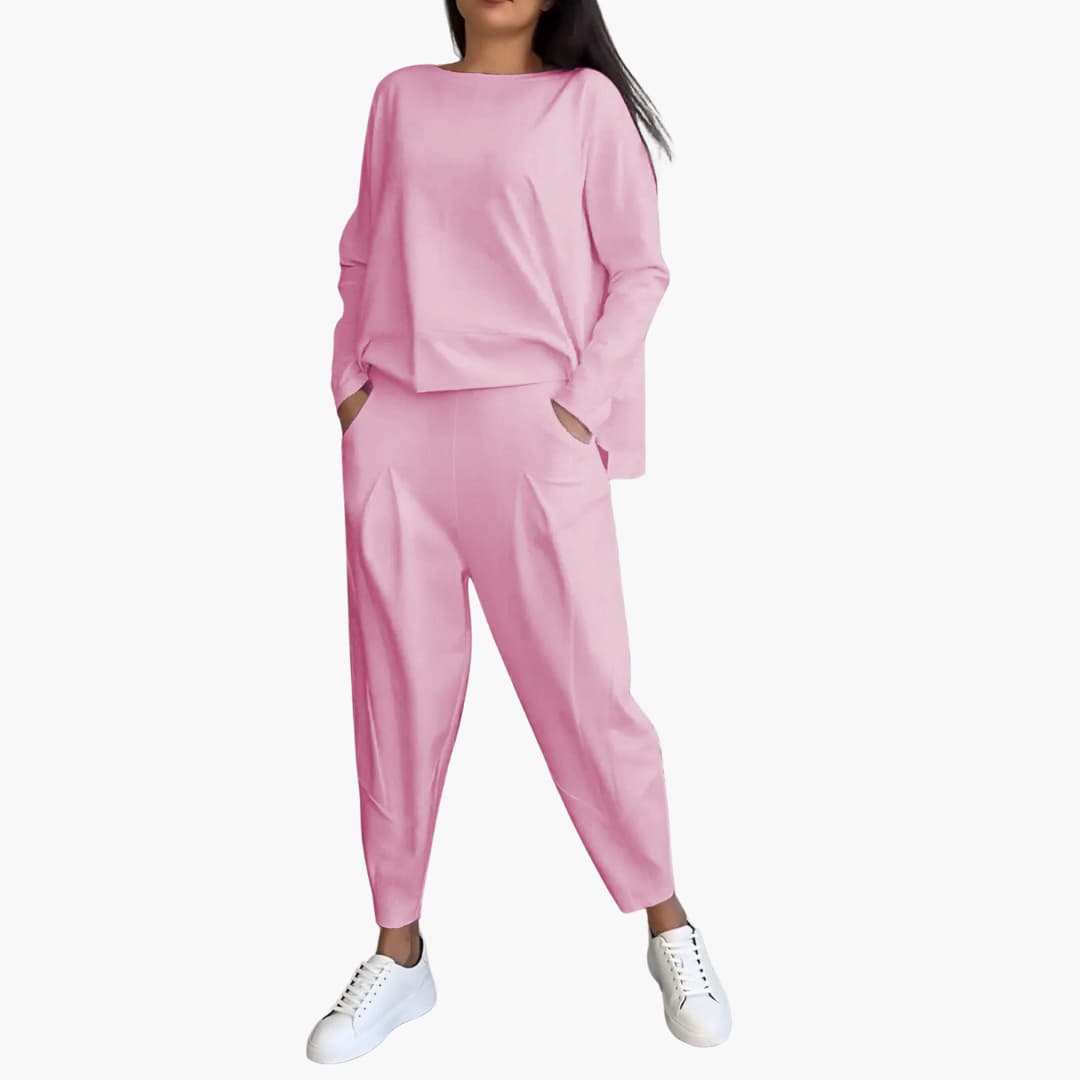 Diane – Set de două piese confortabil cu guler rotund