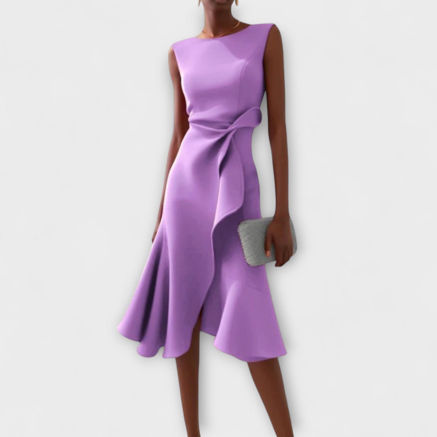 Sonia - Rochie midi asimetrică drapată