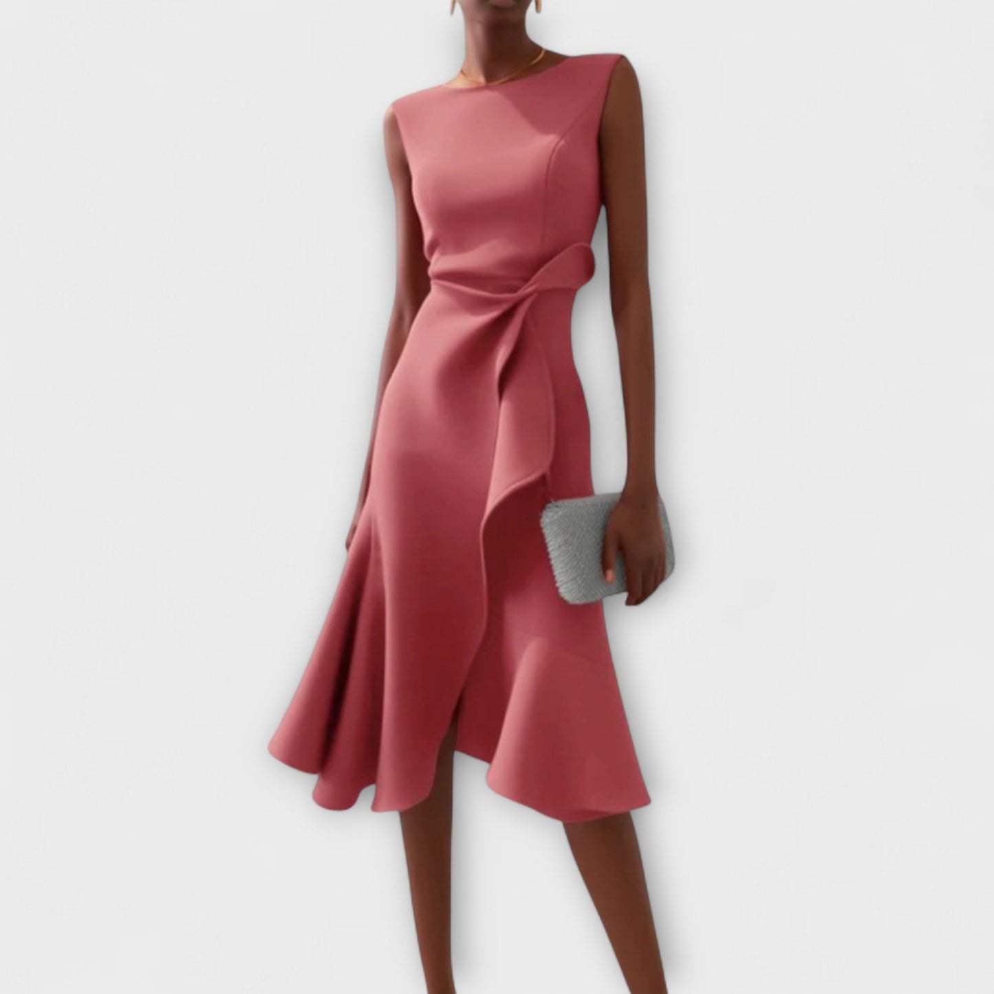 Sonia - Rochie midi asimetrică drapată