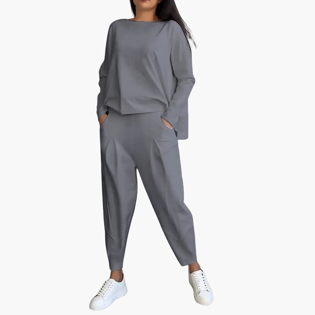 Diane – Set de două piese confortabil cu guler rotund