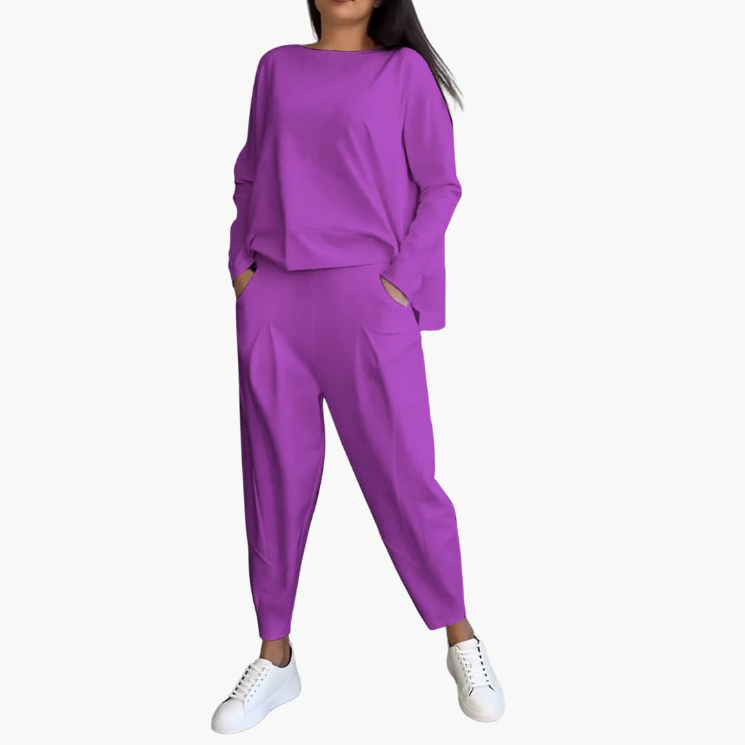 Diane – Set de două piese confortabil cu guler rotund
