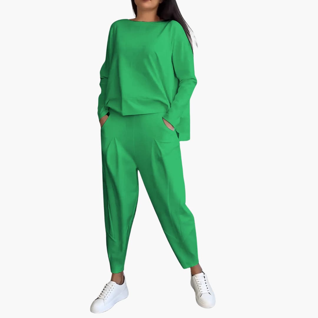 Diane – Set de două piese confortabil cu guler rotund