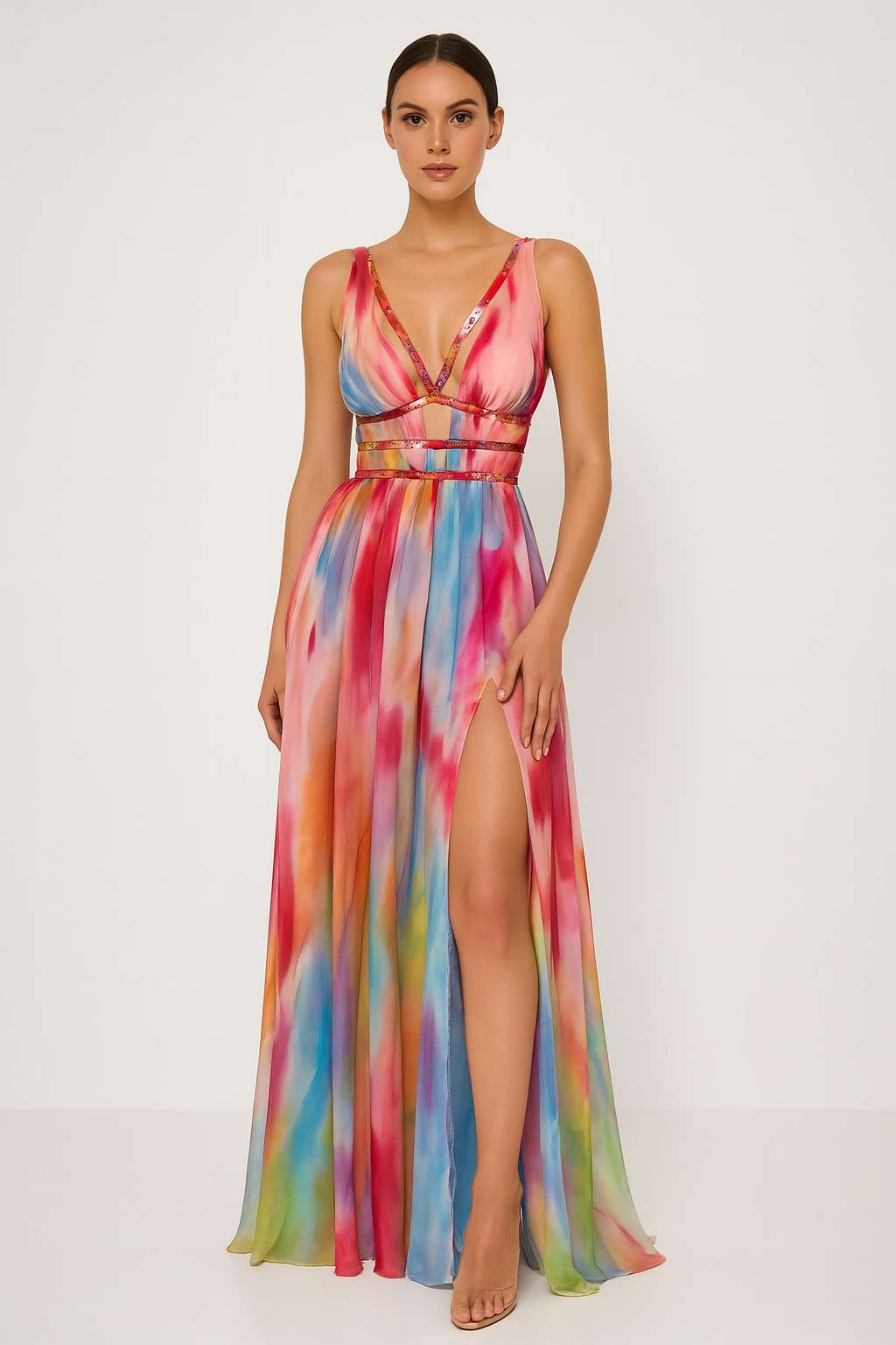Freya - Rochie Maxi Pictată Manual