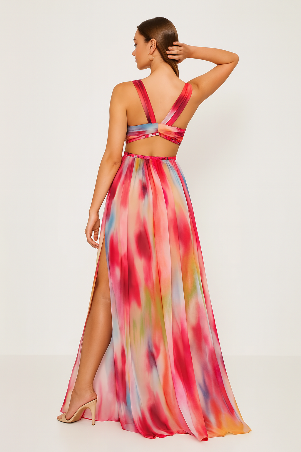Freya - Rochie Maxi Pictată Manual