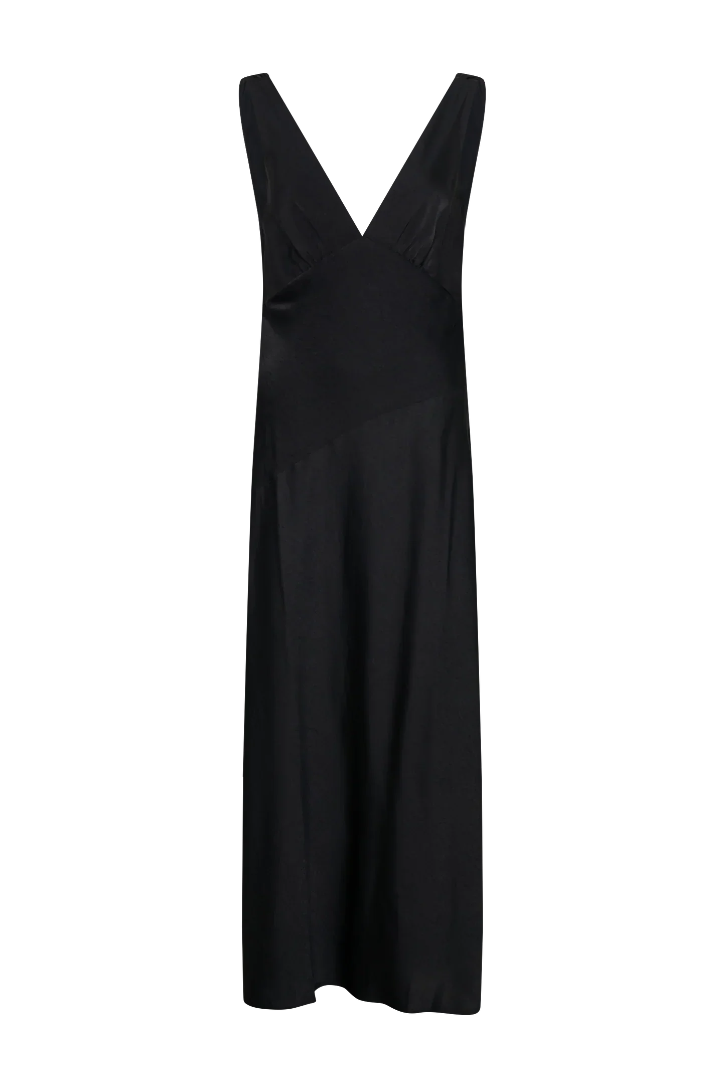 Nadia - Rochie Lungă Satinat cu Spate Drapat