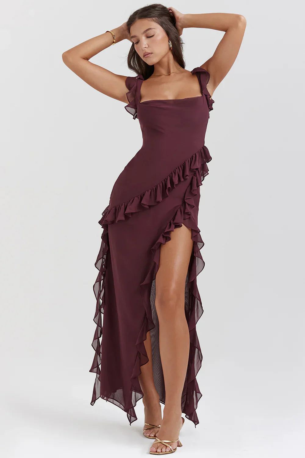 Dyane - Rochie maxi elegantă cu fante
