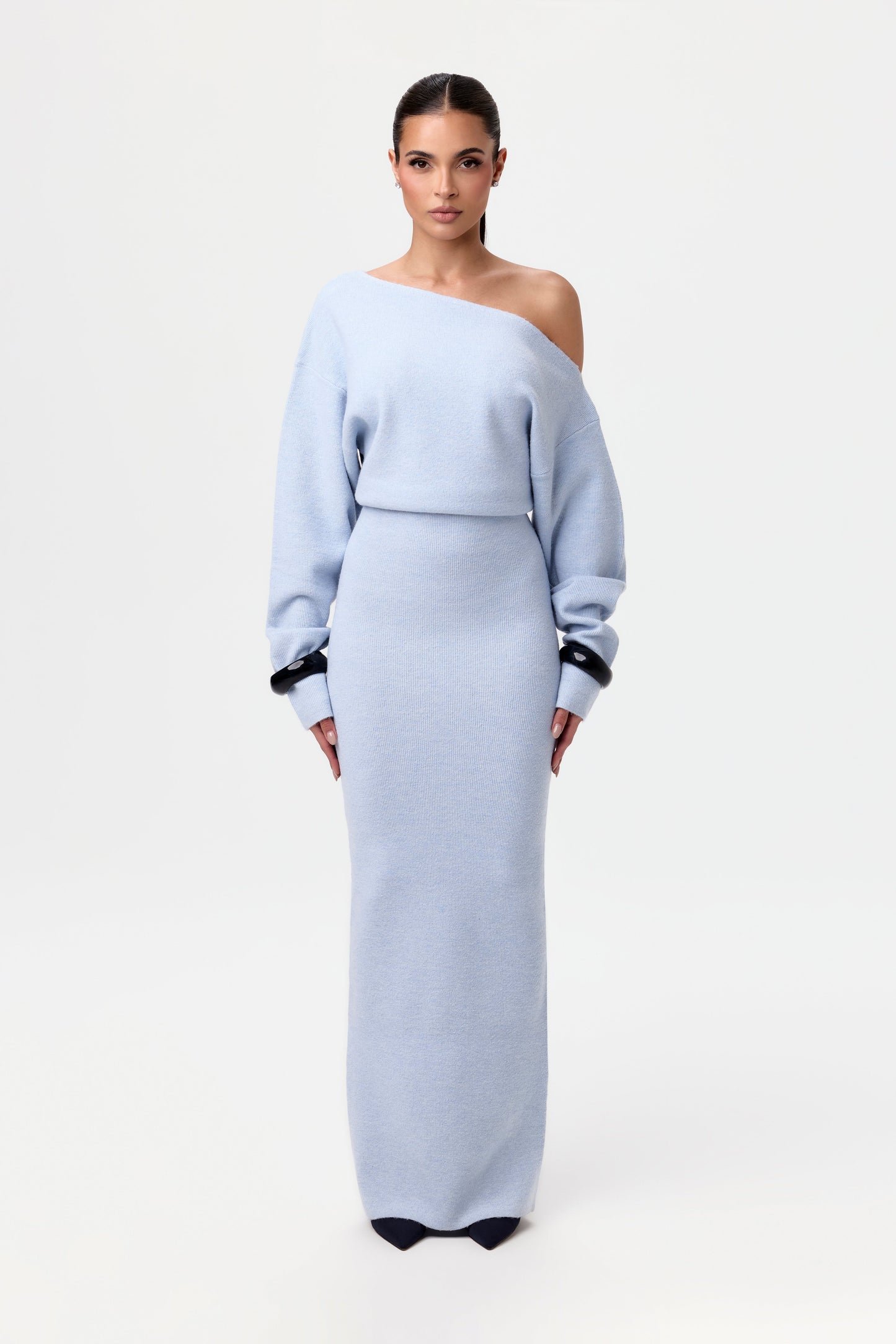 Inga | Pulover rochie cu umeri descoperiți