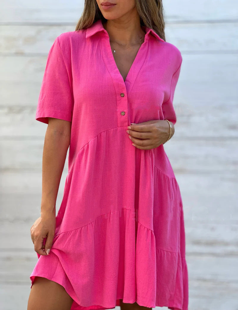 Josianne - Rochie de vară casual din in