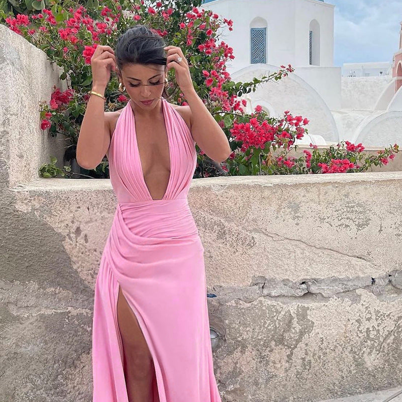 Antonia - Rochie fendue cu spatele la decolteu adânc