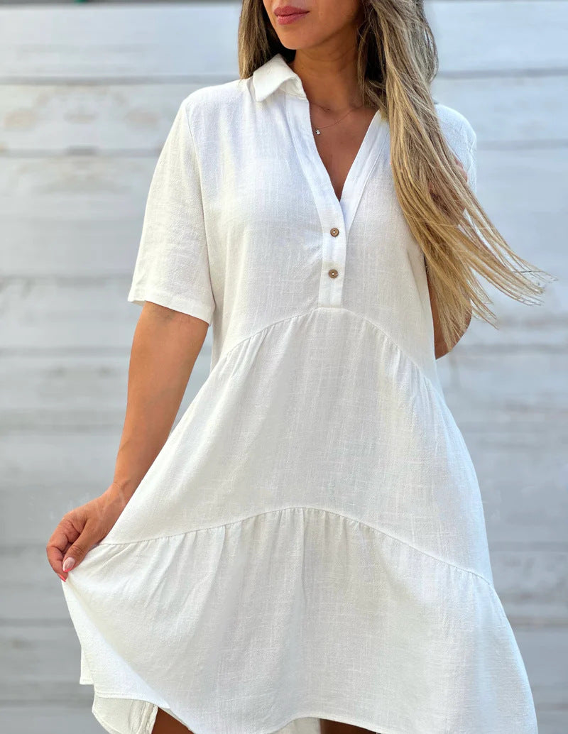 Josianne - Rochie de vară casual din in