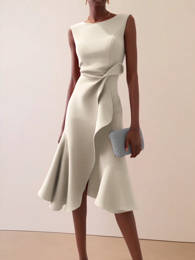 Sonia - Rochie midi asimetrică drapată