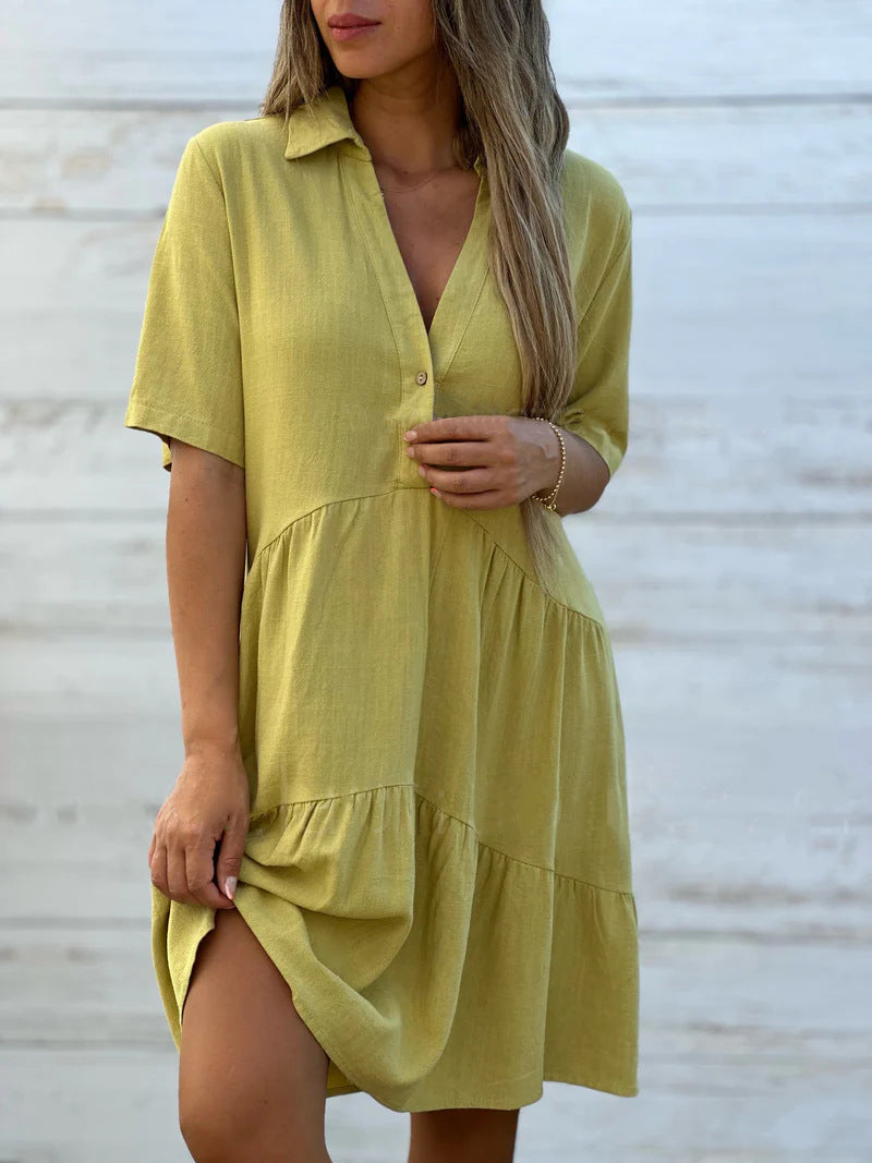 Josianne - Rochie de vară casual din in