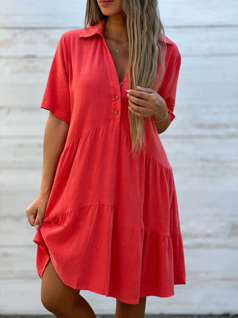 Josianne - Rochie de vară casual din in