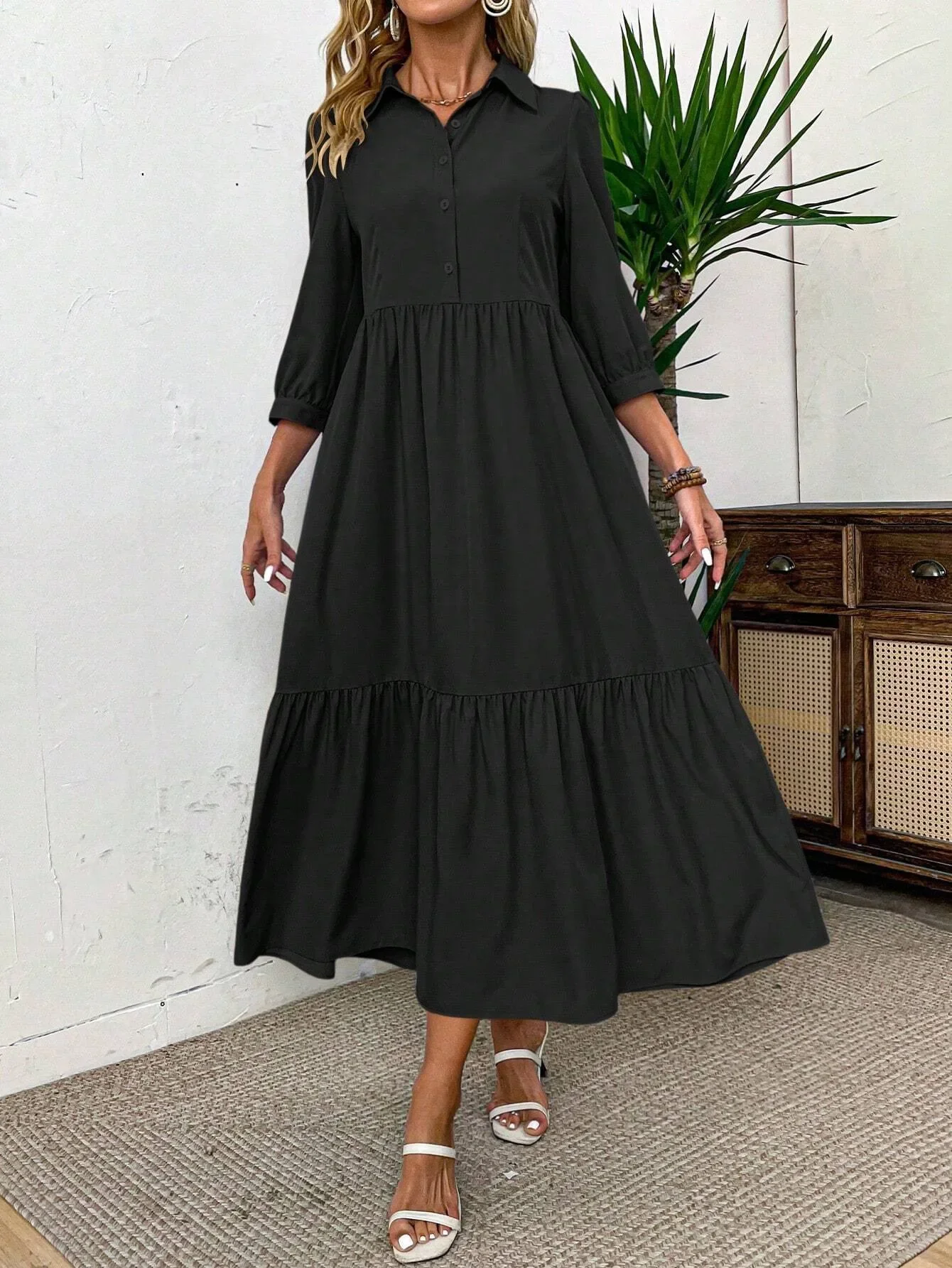 Suzanne - Rochie cămașă fluidă