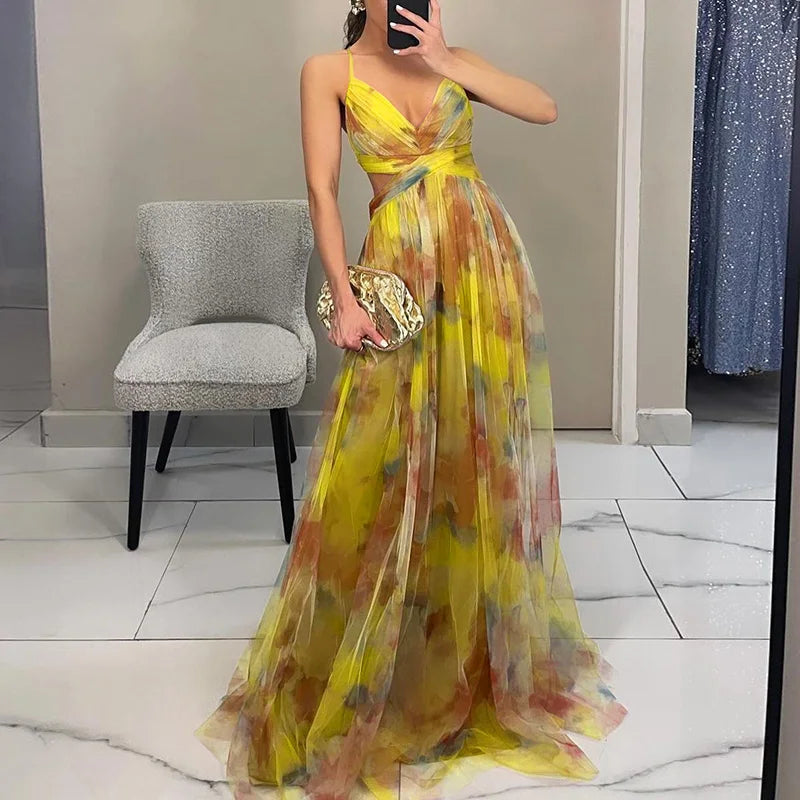 Giselle – Rochie lungă captivantă cu imprimeu floral