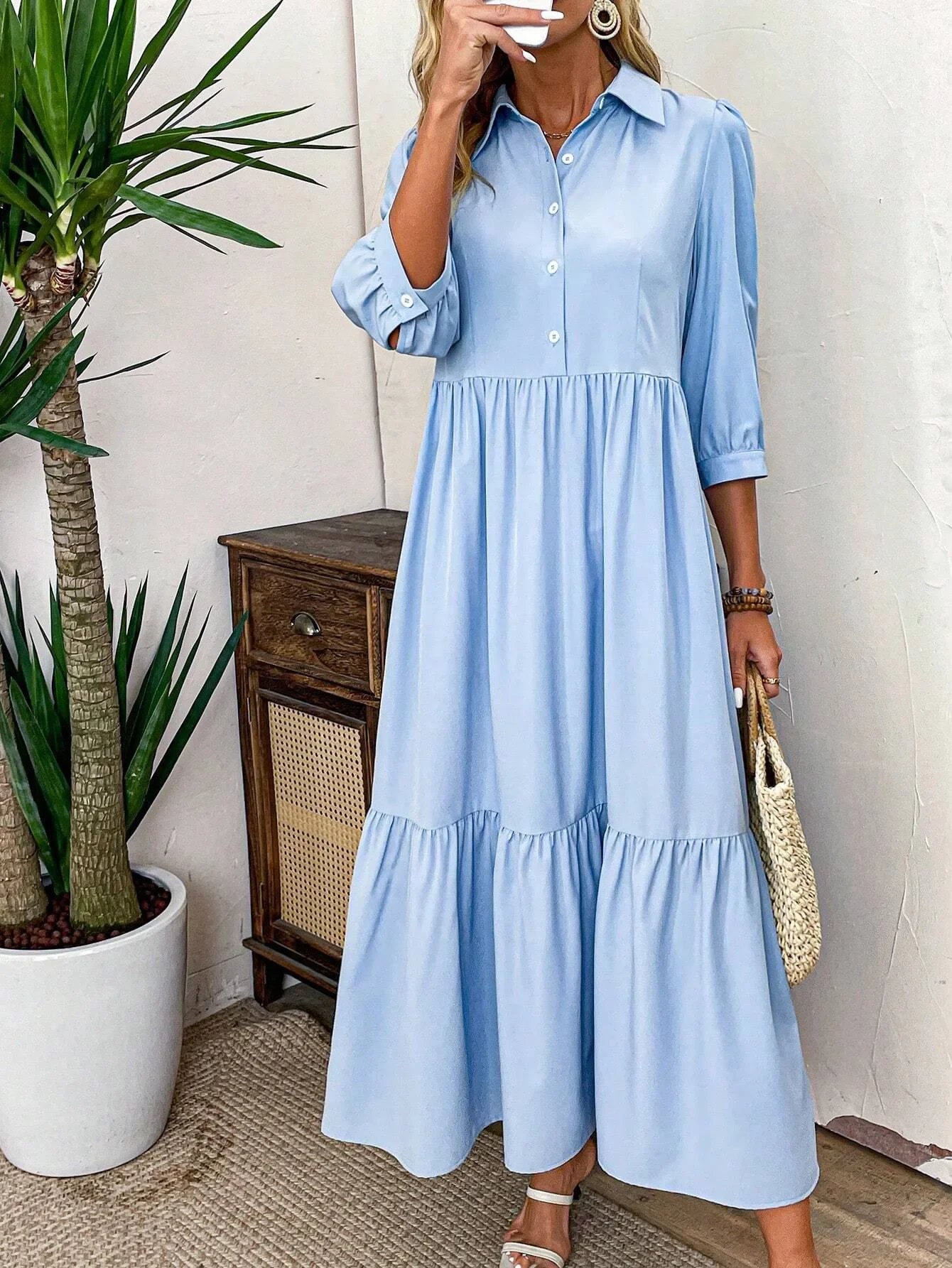 Suzanne - Rochie cămașă fluidă