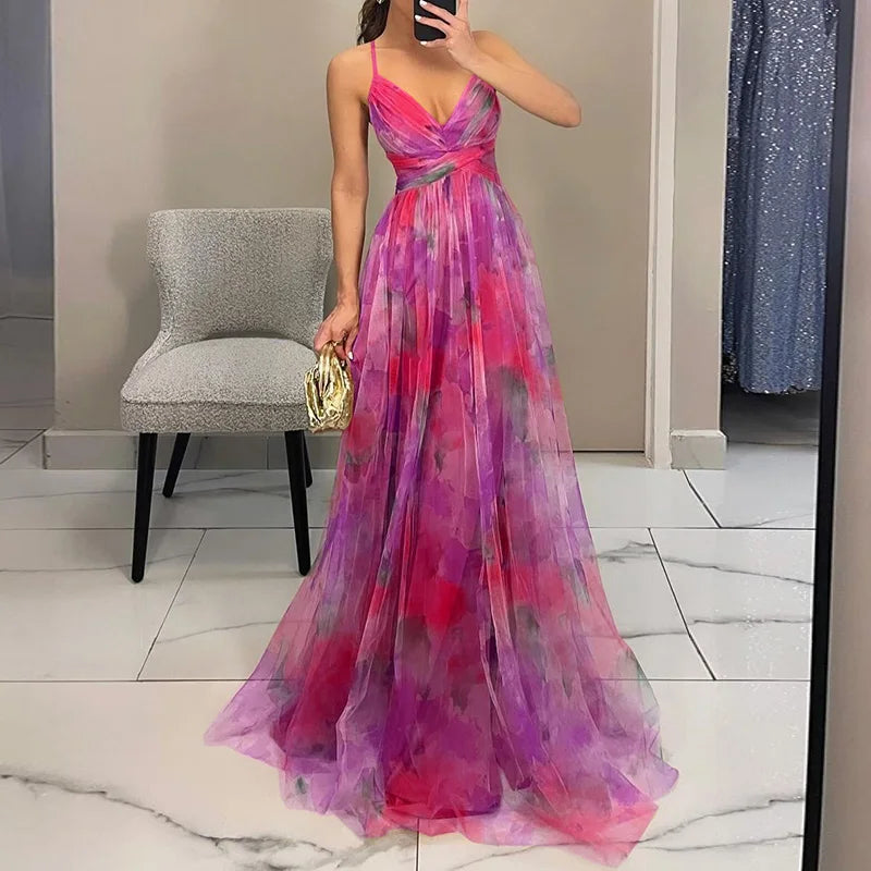 Giselle – Rochie lungă captivantă cu imprimeu floral
