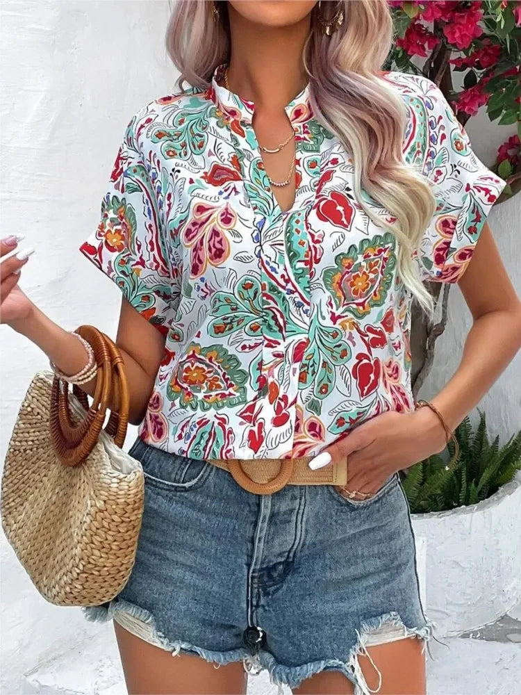 Loraine | Bluză colorată cu imprimeu jucăuș