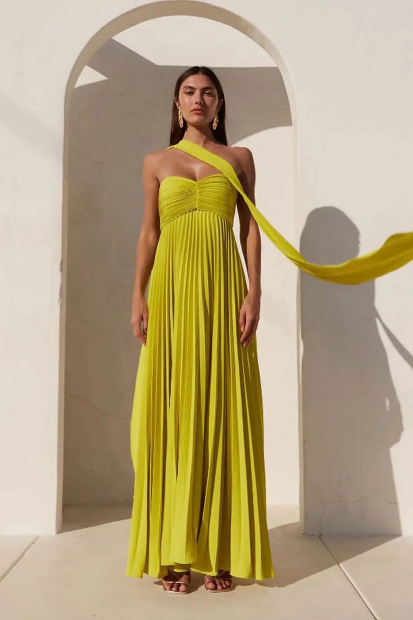 Isavelle – Rochie Lungă Plisată Fără Bretele
