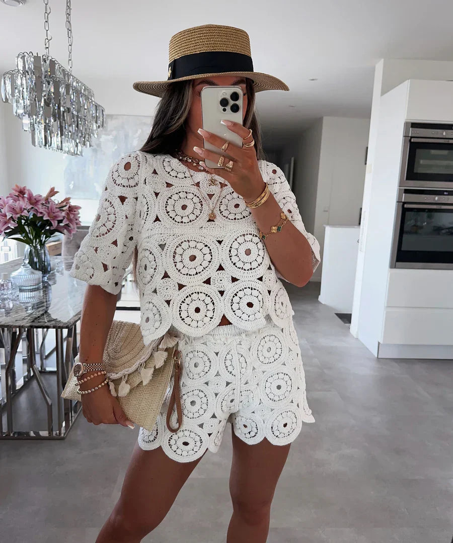 Luna - Set de vară boho din croșetat