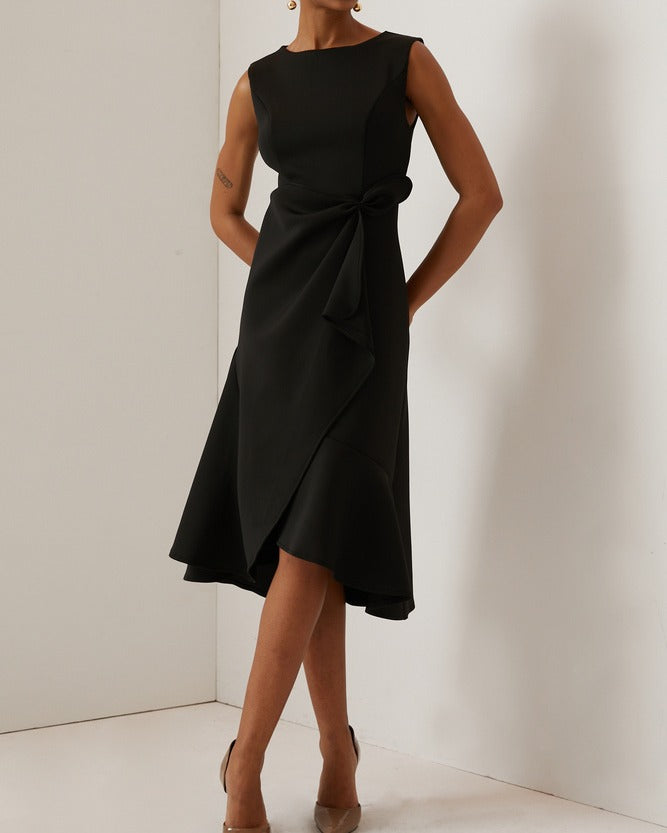 Sonia - Rochie midi asimetrică drapată
