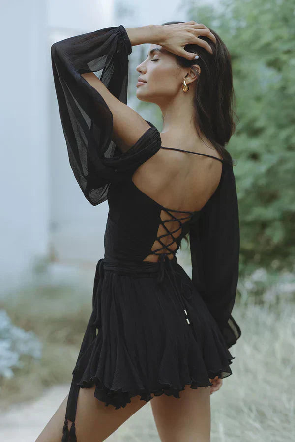Layla – Rochie mini fantezie cu mâneci balloon