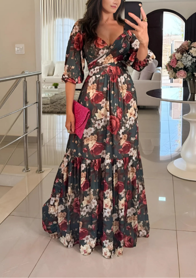 Violeta – Fall Bloom Maxi Dress