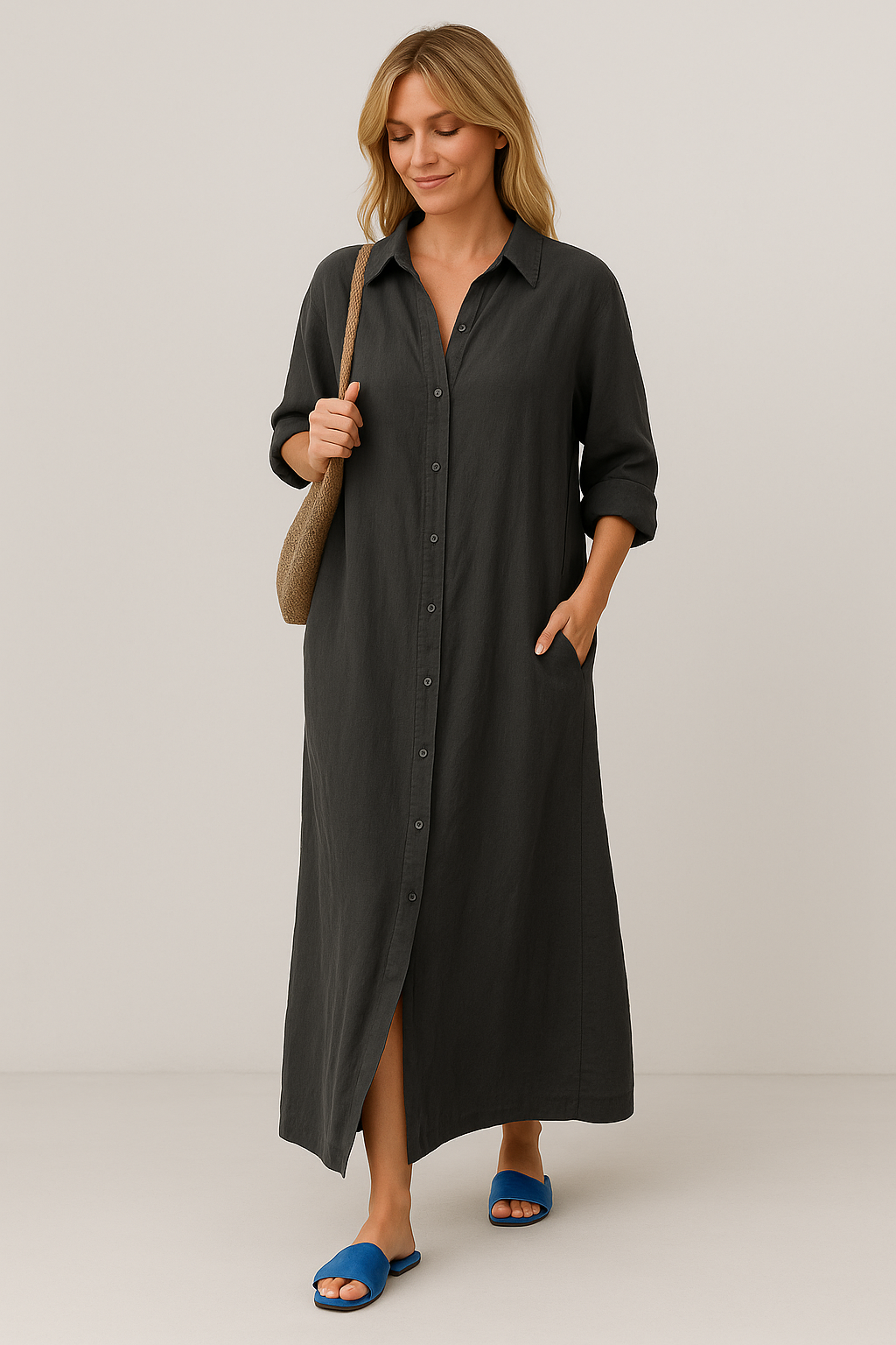 Heidi - Rochie camasa oversize din in