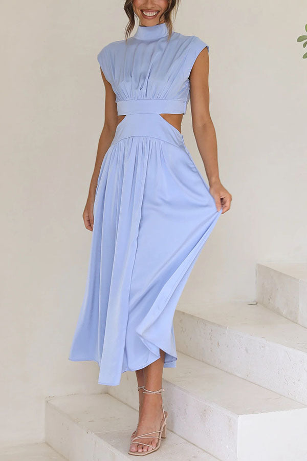 Quincy – Rochie Midi cu Decupaj și Buzunare