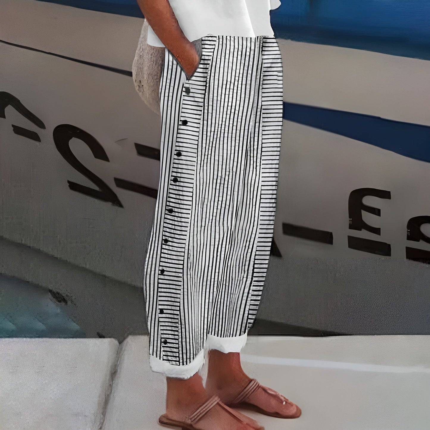 Sandrine™ | Pantaloni din in