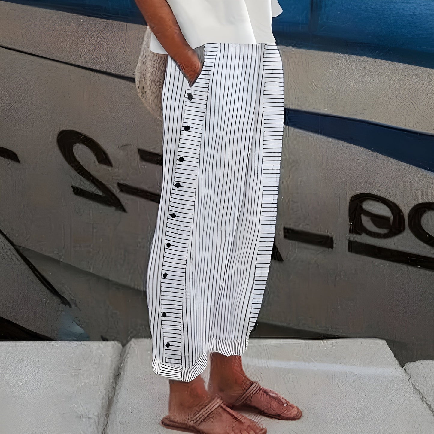 Sandrine™ | Pantaloni din in