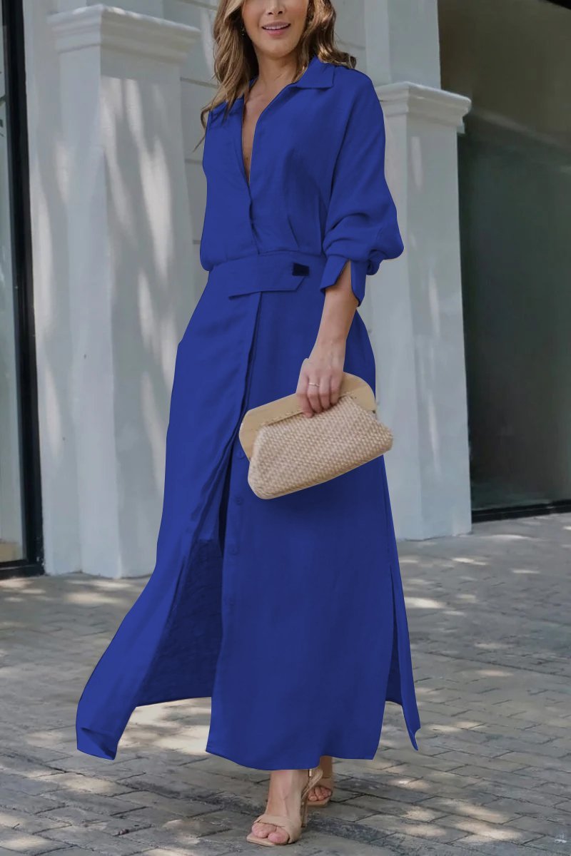 Jeanette – Rochie lungă cu decolteu în V
