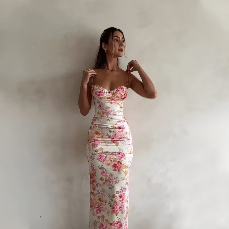 Beau - Rochie lungă cu flori de vară