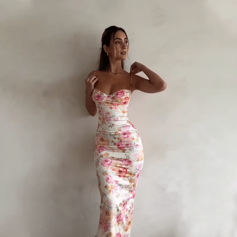 Beau - Rochie lungă cu flori de vară