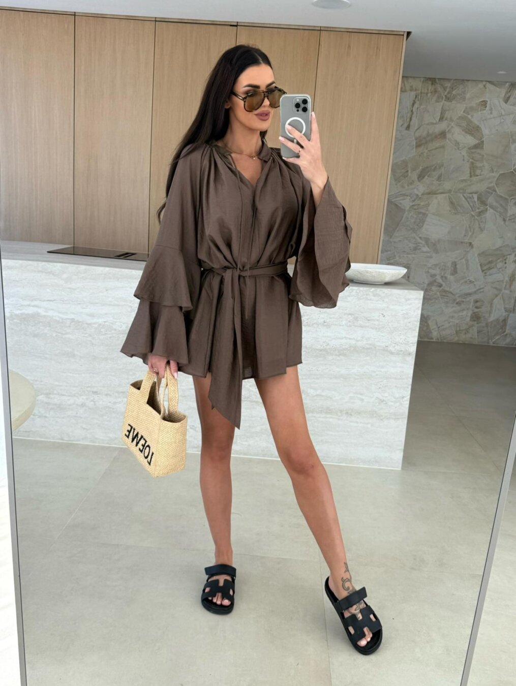 Demi – Salopetă fluidă cu mâneci volan