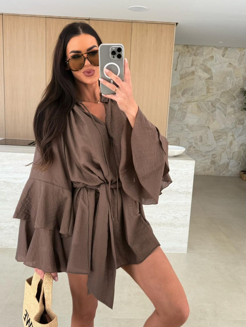 Demi – Salopetă fluidă cu mâneci volan