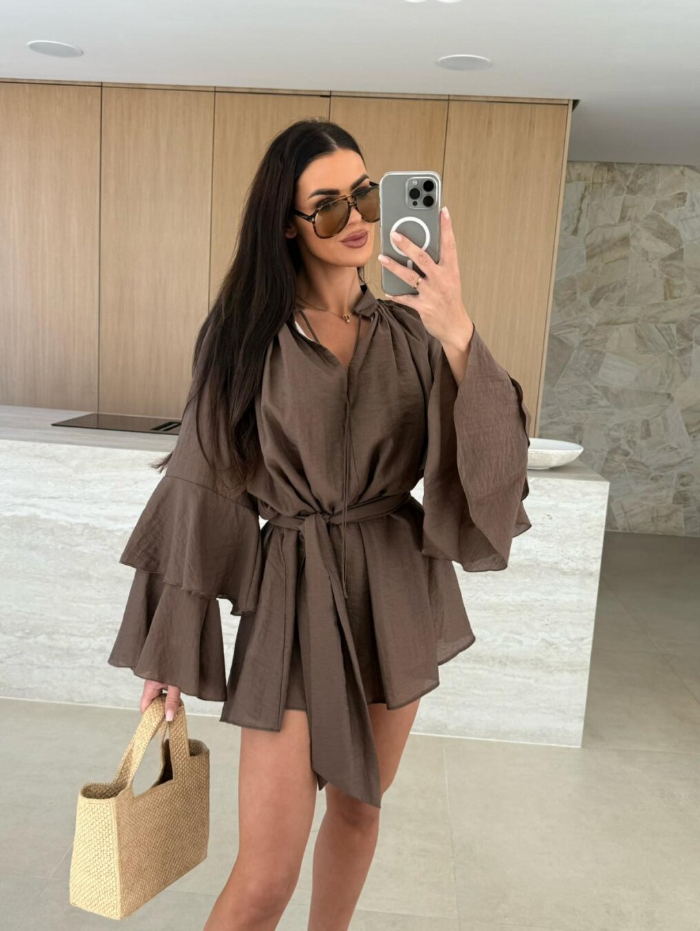 Demi – Salopetă fluidă cu mâneci volan