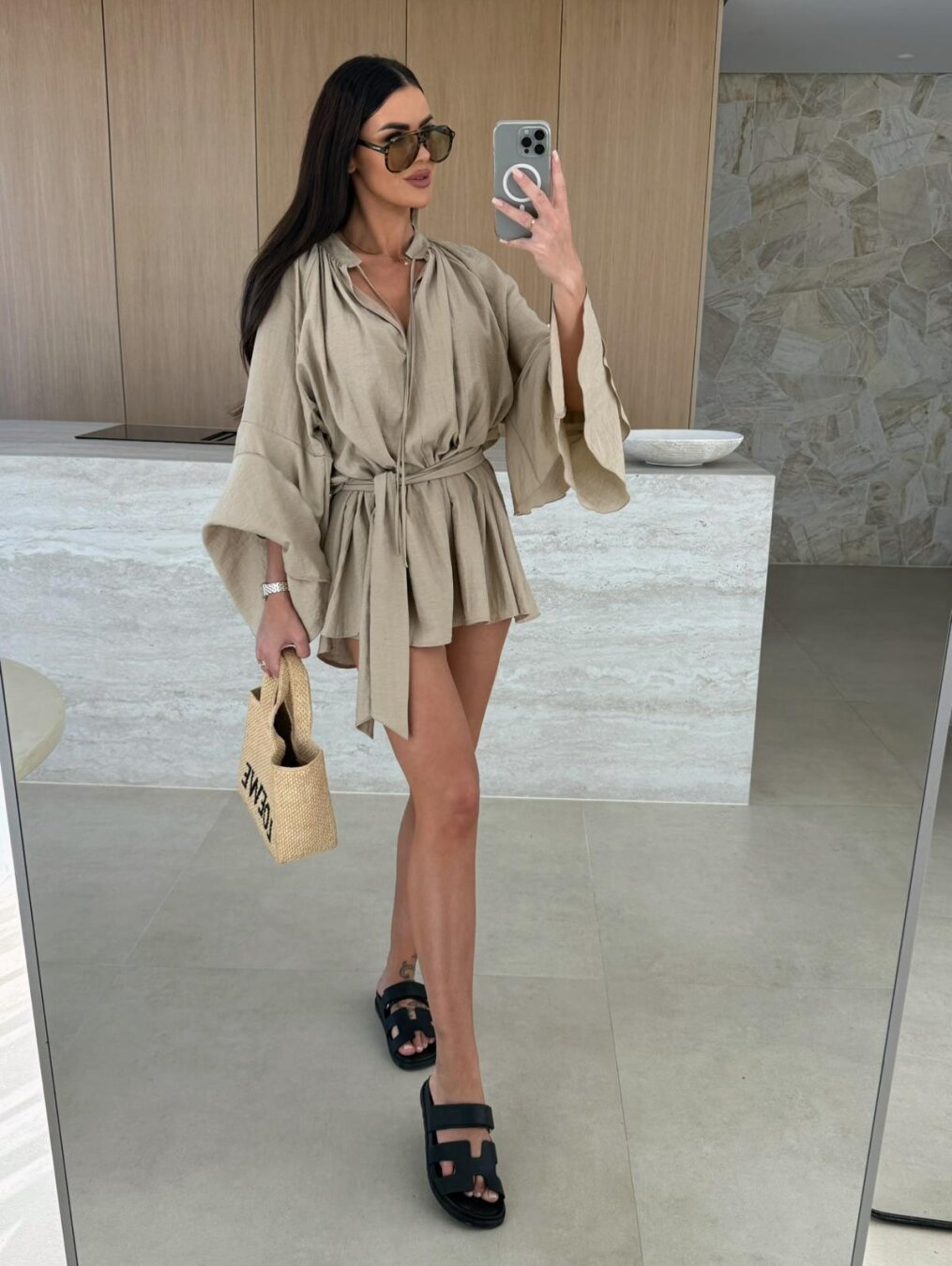 Demi – Salopetă fluidă cu mâneci volan