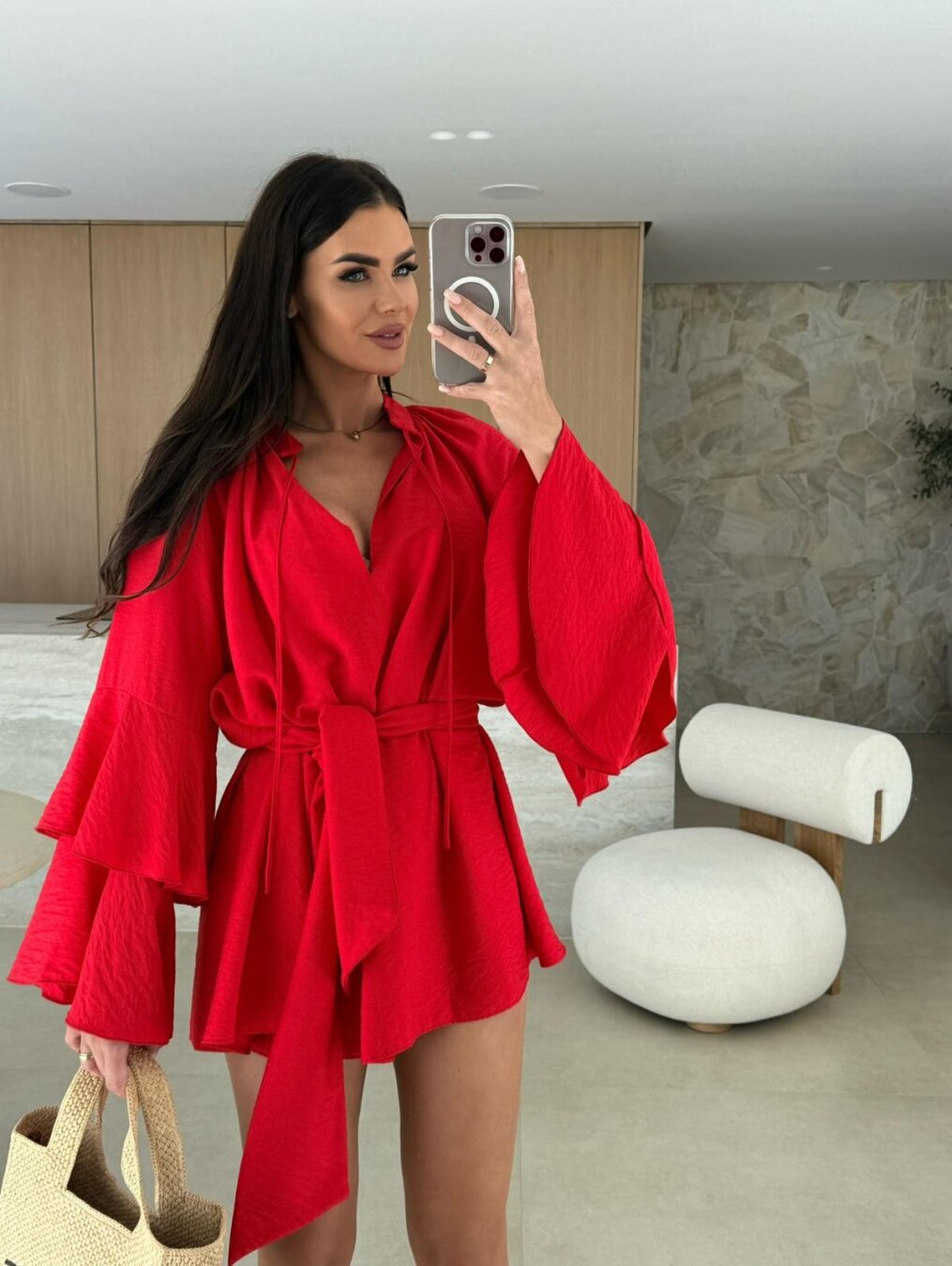 Demi – Salopetă fluidă cu mâneci volan