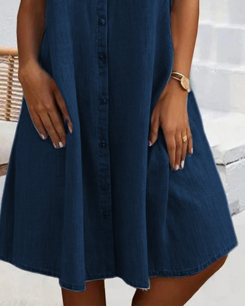 Mariline - Rochie cămașă din denim casual