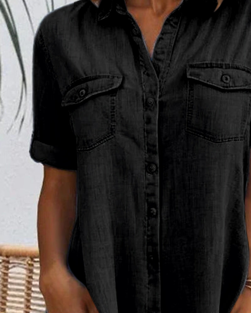 Mariline - Rochie cămașă din denim casual
