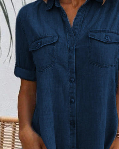 Mariline - Rochie cămașă din denim casual